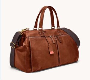 Brown leather traveller Fossil bag